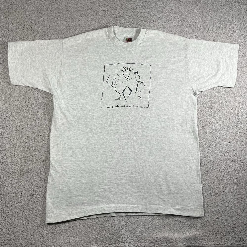 Vintage Best Buy Shirt Mens XL Employee Java Art Graphic Promo Single Stitch